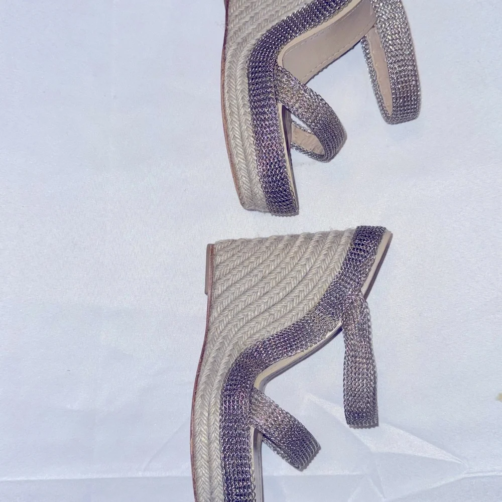 Christian Louboutin Metallic Wedge Sandals